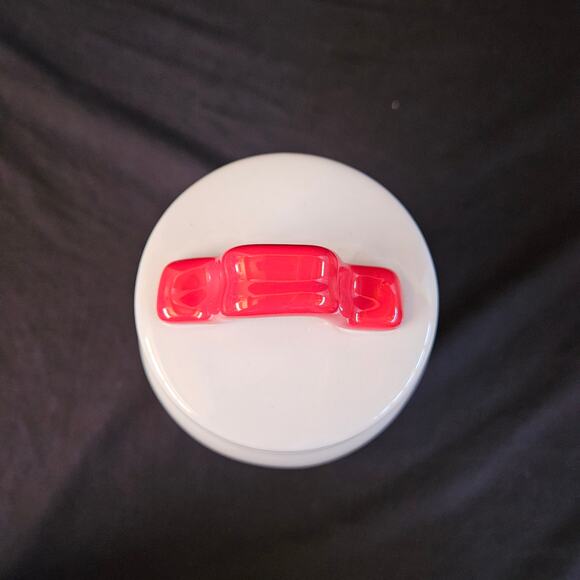 Rae Dunn Collection White Jar With Lid Red Heart Accent Valentines Canister - Picture 5 of 11